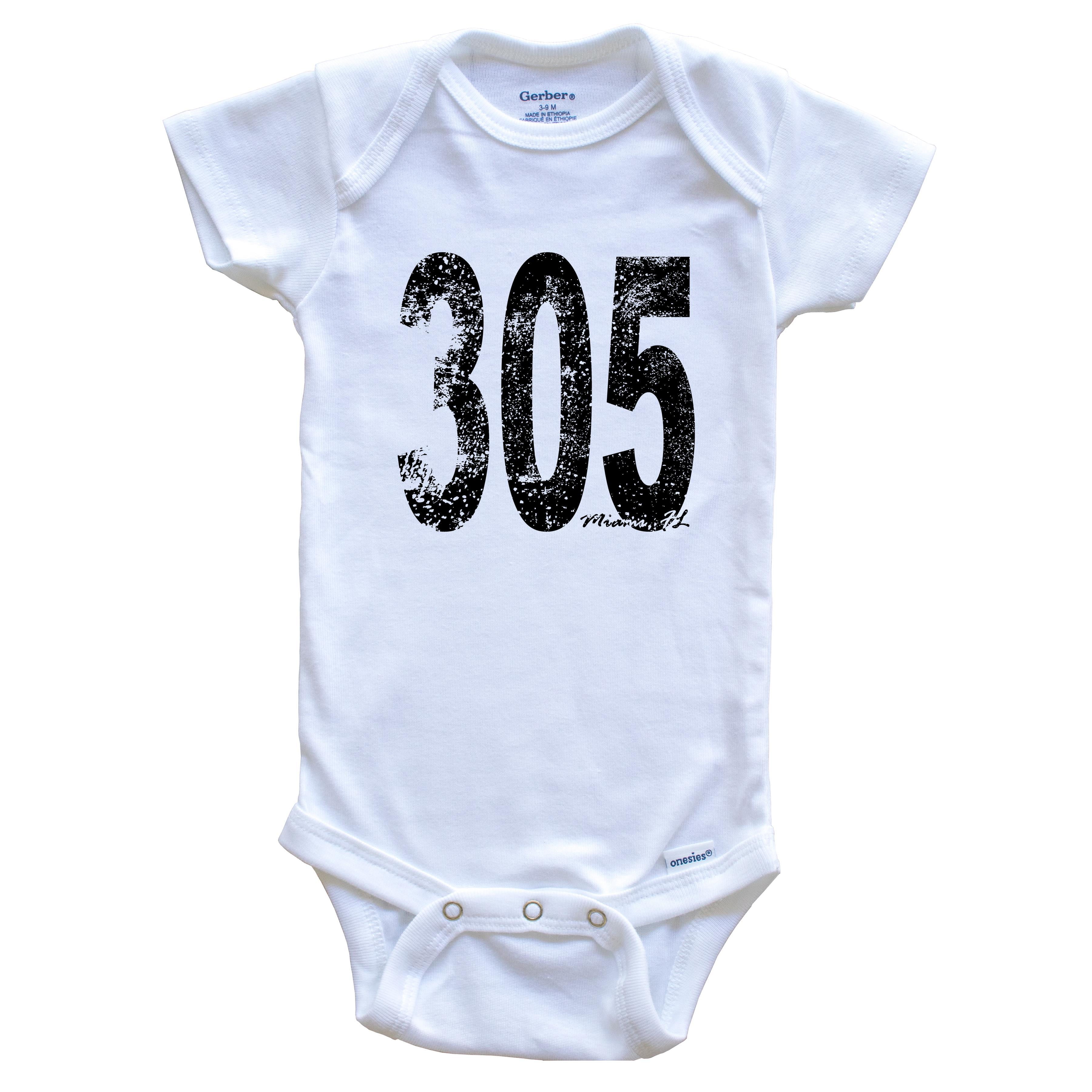 305 Miami Florida Area Code Baby Bodysuit - One Piece Baby Bodysuit, 0-3 Months White