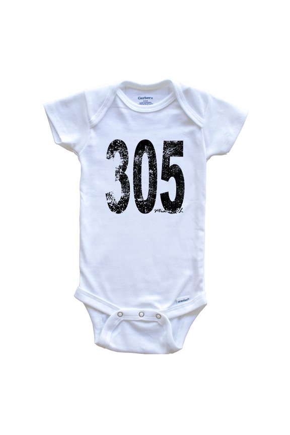 305 Miami Florida Area Code Baby Bodysuit - One Piece Baby Bodysuit, 6-9 Months White