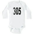 thumbnail image 1 of 305 Miami Florida Area Code One Piece Baby Bodysuit - One Piece Baby Bodysuit (Long Sleeve), 0-3 Months White, 1 of 1