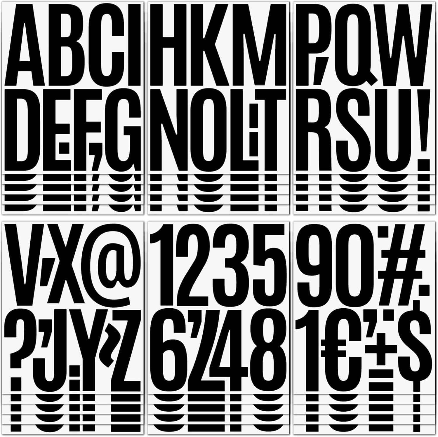 305 Pcs Waterproof 5" Vinyl Alphabet & Number Stickers - Self-Adhesive for Mailboxes, Windows, Doors, Signs, Vehicles, and More (Black, 5 Inch)