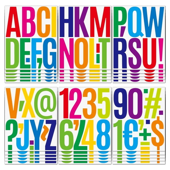 305 Pcs Waterproof 5" Vinyl Alphabet & Number Stickers - Self-Adhesive for Mailboxes, Windows, Doors, Signs, Vehicles, and More (Colored, 5 Inch)