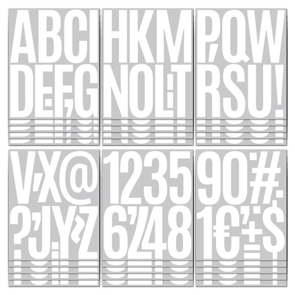 305 Pcs Waterproof 5" Vinyl Alphabet & Number Stickers - Self-Adhesive for Mailboxes, Windows, Doors, Signs, Vehicles, and More (White, 5 Inch)