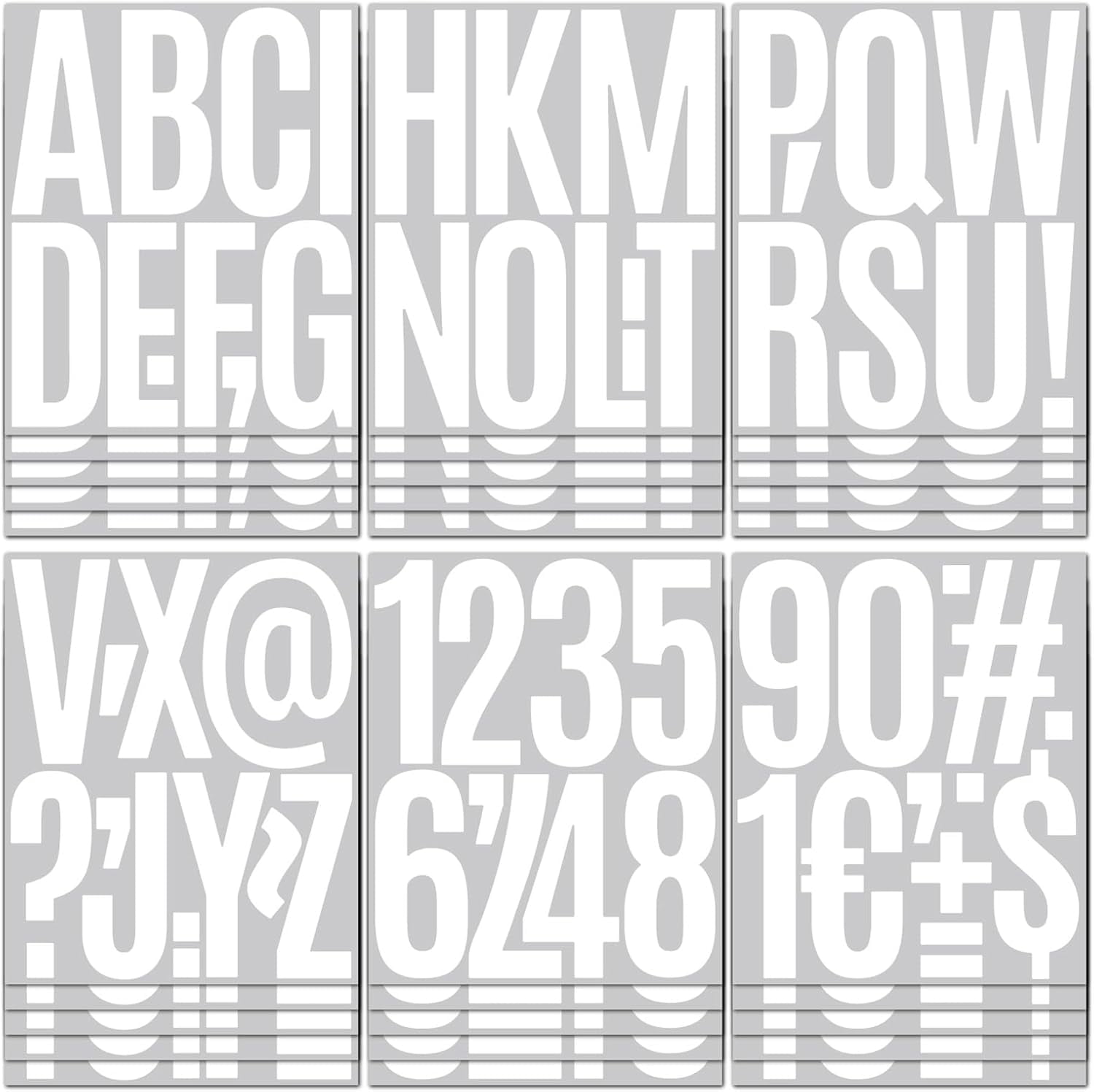 305 Pcs Waterproof 5" Vinyl Alphabet & Number Stickers - Self-Adhesive for Mailboxes, Windows, Doors, Signs, Vehicles, and More (White, 5 Inch)
