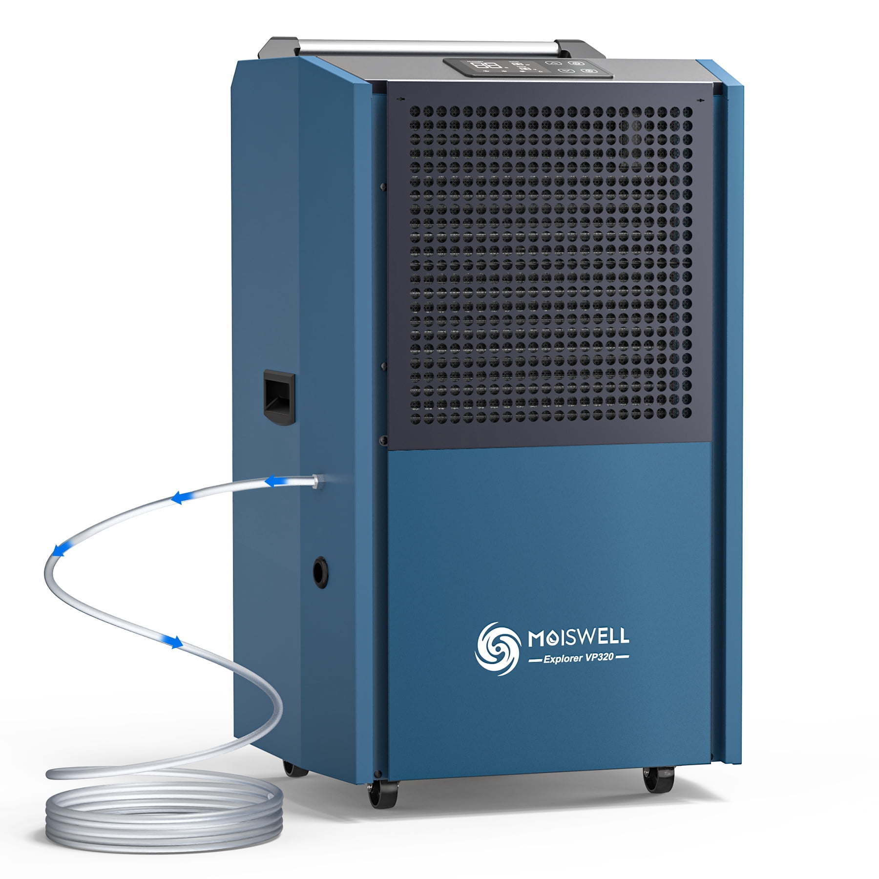 305 pt. 8,500 sq. ft. Bucketless Commercial Dehumidifier with Pump Auto Defrost for Large Basement Warehouse in Blue