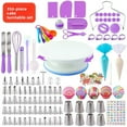thumbnail image 1 of 356-piece Cake Turntable Set Cake Decorating Nozzles Baking Tools Pink Purple Optional, 1 of 4