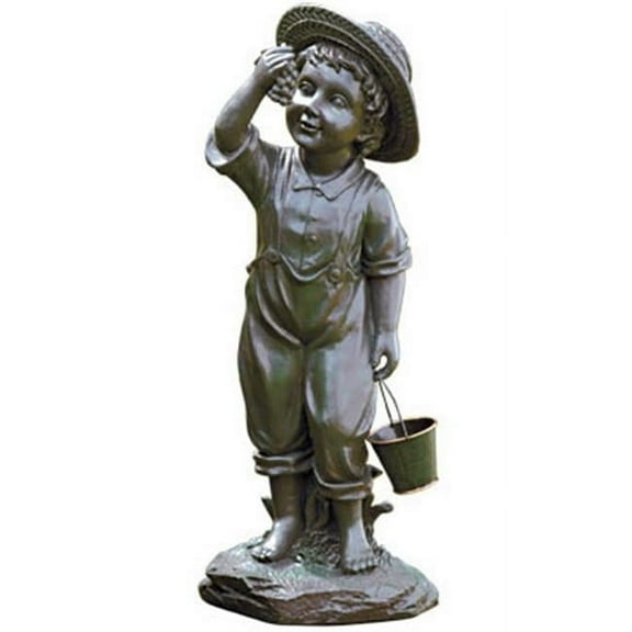 30509 Boy Statue With Antique Rusty Finish - Pack Of 2