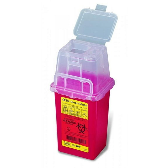 BD Phlebotomy Sharps Container, 9 x 4 x 4 Inch, 1.5 Quart, 1 Count