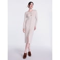 thumbnail image 1 of Scenario Women's Cardigan Midi Dress with Long Sleeves, Sizes XS-XXXL, 1 of 5