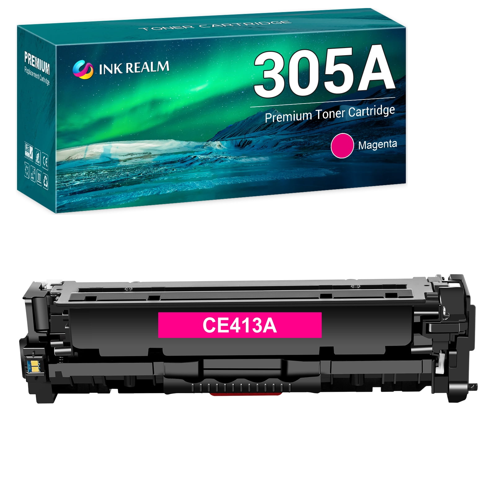 305A 305X Compatible Toner Cartridge for HP 305A CE413A Pro 400 Color MFP M451nw M451dn M451dw M475dw M475dn Pro 300 MFP M375nw M351A Replacement Printer Ink Magenta, 1-Pack