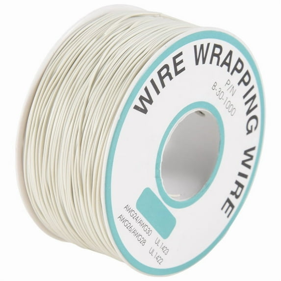 305M White PVC Coated Tin Plated Copper Wire Wire-Wrapping 30AWG Cable Roll