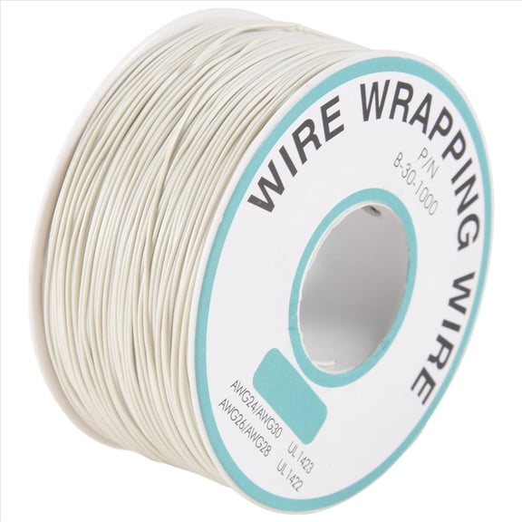 305M White PVC Coated Tin Plated Copper Wire Wire-Wrapping 30AWG Cable Roll