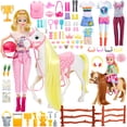 thumbnail image 1 of 305PCS Doll Horse Set with Doll Clothes & Accessories, Doll Toys for Girls, Dolls & Accessories Playset with Horse, Riding Outfit, Shoes, Glasses, Bags & DIY Rubber Bands, 1 of 7