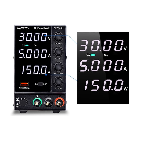 305U Switching DC Power Supply Adjustable 4 Digit Lab Bench Power Source 30V 5A Voltage Regulator Switch ,Low-loss
