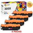 thumbnail image 1 of 305X Toner Cartridge 305A Compatible for HP 305A 305X CE410X CE410A for LaserJet Pro 400 Color M451dw M451dn 451nw M475dn Pro 300 Color MFP M375nw M351 Printer Ink(Black Cyan Magenta Yellow, 4-Pack), 1 of 7