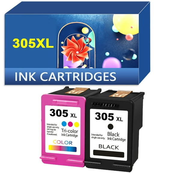 305XL 305 XL Ink Cartridges Black and Color Compatible with HP DeskJet 2710 2720 Plus 4110 4120 4130 ENVY 6010 6020 6030 Pro 6420 6430 series Printer,2-pack