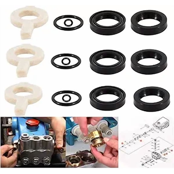 30623 Seal Kit for Cat Pump [Set of 3] - Fit for 30 31 34 35 310 340 350 Models, Replacement Seals for Cat Pump Pressure Washer