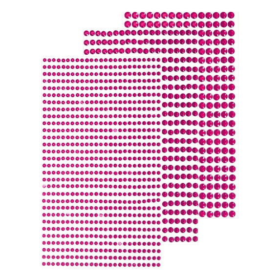 3064Pcs 6 Sheets Rhinestone Stickers 3/4/5 mm Self Adhesive Gems Glitter Stickers for DIY Craft, Rose Red