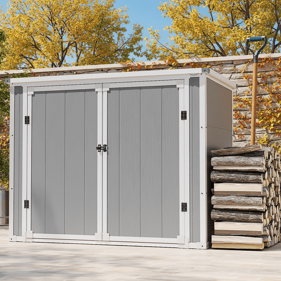 306GAL Outdoor Storage Box, 1170L Patio Deck Box and Resin Shed, Waterproof Storage Cabinet for Garden Tool Garbage Cans, 3 Doors, Quick Assembly