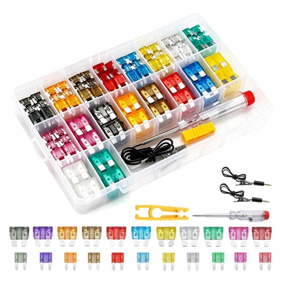 306Pcs Car Fuses Assortment Kit, Fuses Automotive Kit Indudes Mini, Low Profile Mini, Standard Fuse for 2A 5A 7.5A 10A 15A 20A 25A 30A 35A, Replacement Accessories for RV, Truck, Auto
