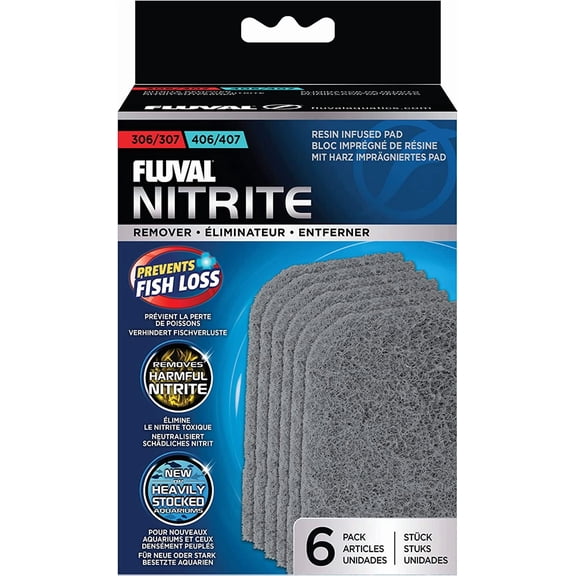 307/407 Nitrite Remover Pad, Replacement Aquarium Canister Filter Media, 6-Pack