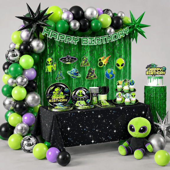 307 Alien Birthday Decorations All-in-one Set For 25 Guests