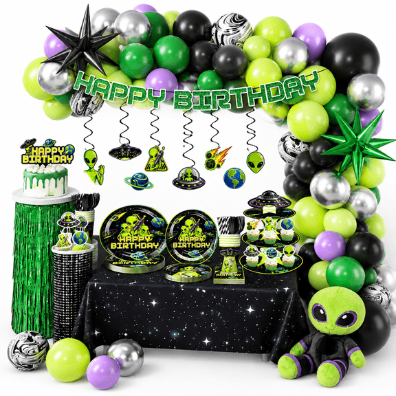 307 Alien Birthday Decorations All-in-one Set For 25 Guests