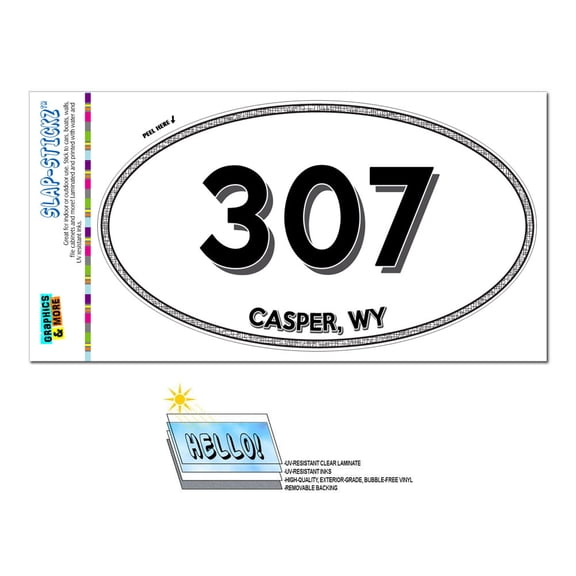 307 - Casper, WY - Wyoming - Oval Area Code Sticker