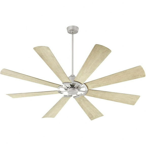 30728-65 Quorum Lighting Mod - 72 Inch Patio Fan-Satin Nickel Finish-Weathered Gray Blade Color