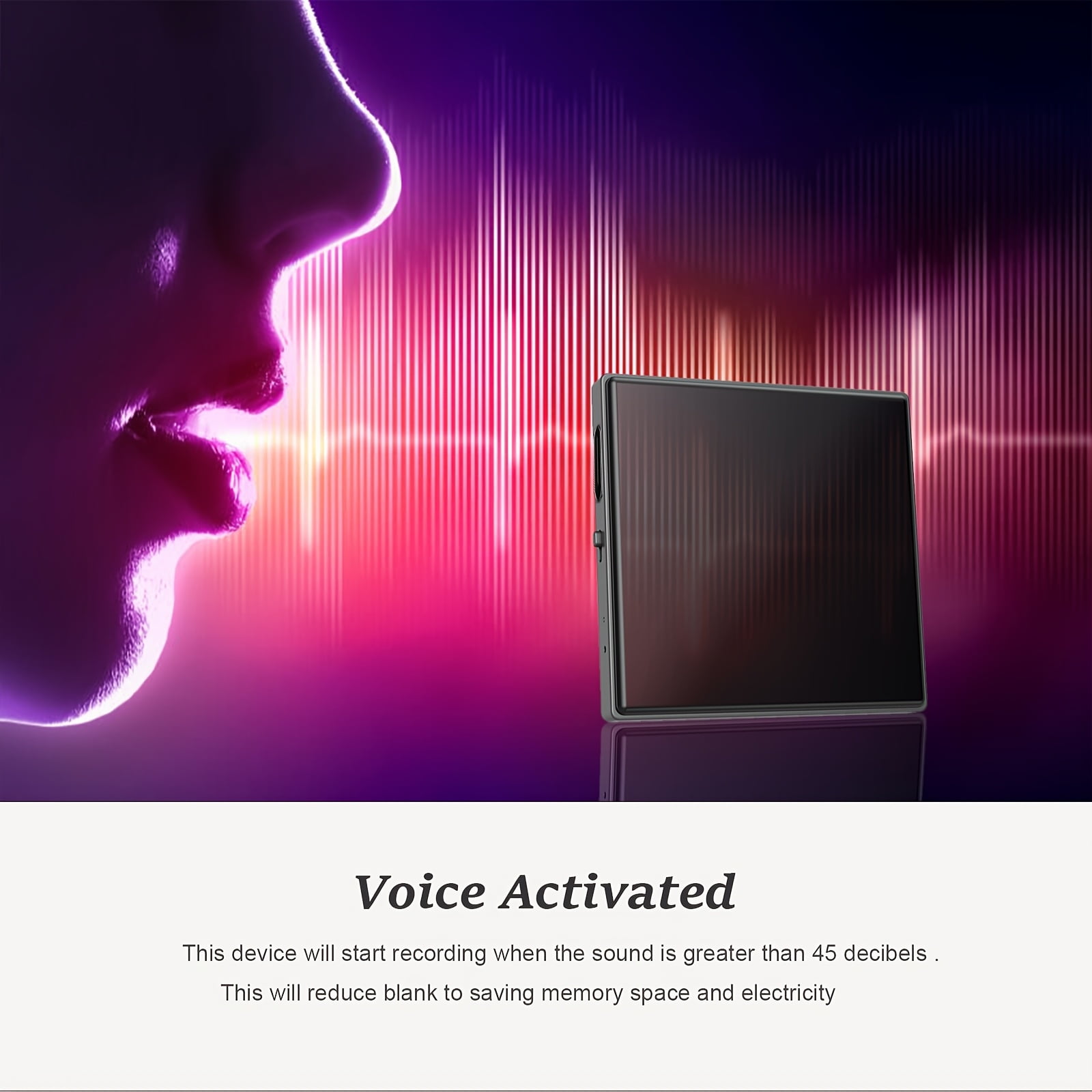3072Kbps Magnetic Voice Recorder with AI Triple Noise Reduction – 64GB Storage for 4000 Hours, Voice-Activated Recording for Crystal-Clear Lectures, Meetings, and Interviews