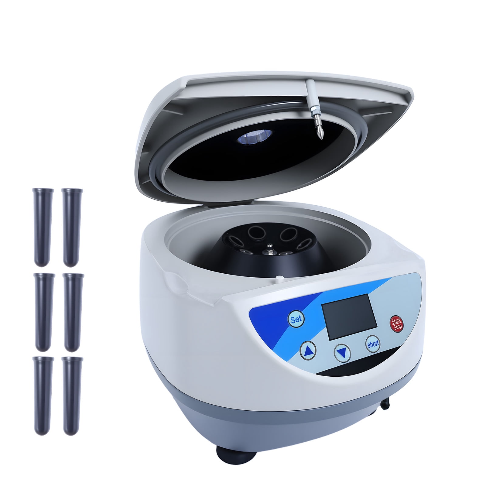 3074xg High-Precision Centrifuge, LCD Display Benchtop Centrifuge, 130W Lab Centrifuge 6x15mL White Aluminum Rotor 500-5000rpm Timer for Chemical Materials