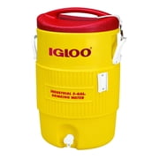 Igloo 5 Gallon Portable Water Cooler with Spout, Heavy Duty Plastic, Pressure-Fit Lid, Yellow