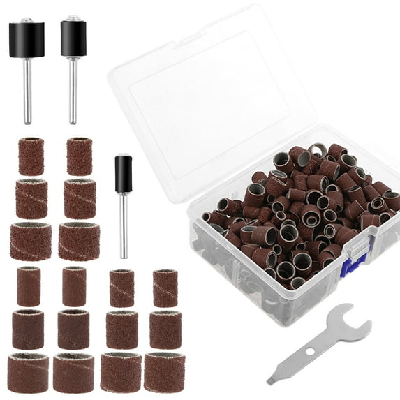 307Pcs Sanding Drum Set 80 120 240 Grit Drum Sander Sanding Sleeves for Rotary Tool Multiple Sizes Sanding Band Sleeves Sanding Kit Multipurpose Sanding Drum Kit for Polishing