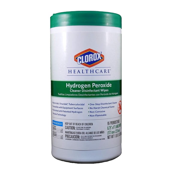 Clorox Healthcare Hydrogen Peroxide Disinfectant Wipes, X-Large Surface Cleaning and Disinfecting Wipes, Healthcare Grade Disinfectant Cleaner, 6.75 x 9 in Wipes