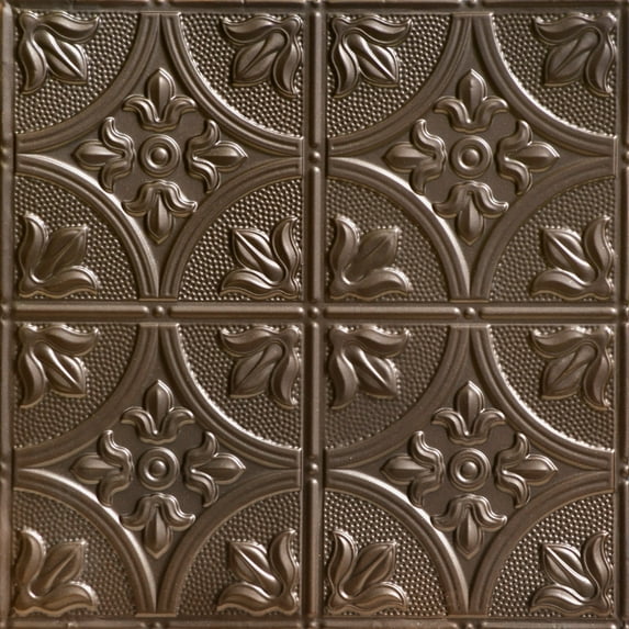 309 - Tin Plated Drop-In Ceiling Tile in Bronze (24 Sq.ft/ Pack) - 6 Pieces