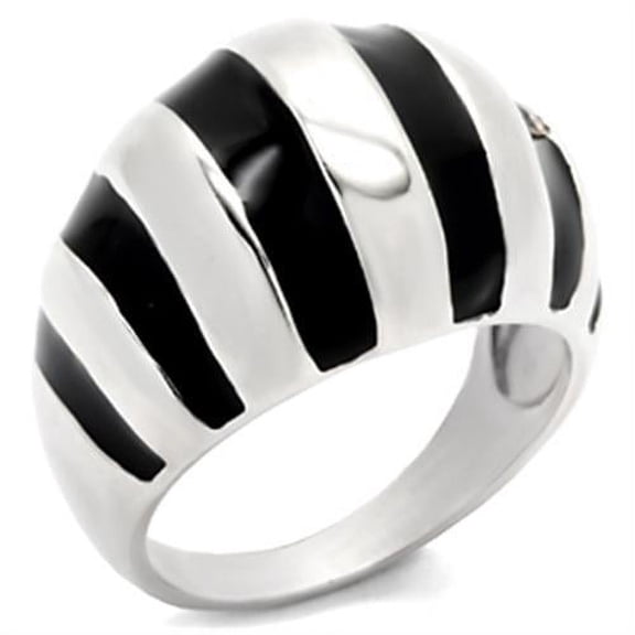 Sterling Silver Ring Epoxy Jet 30914 for Women Style High
