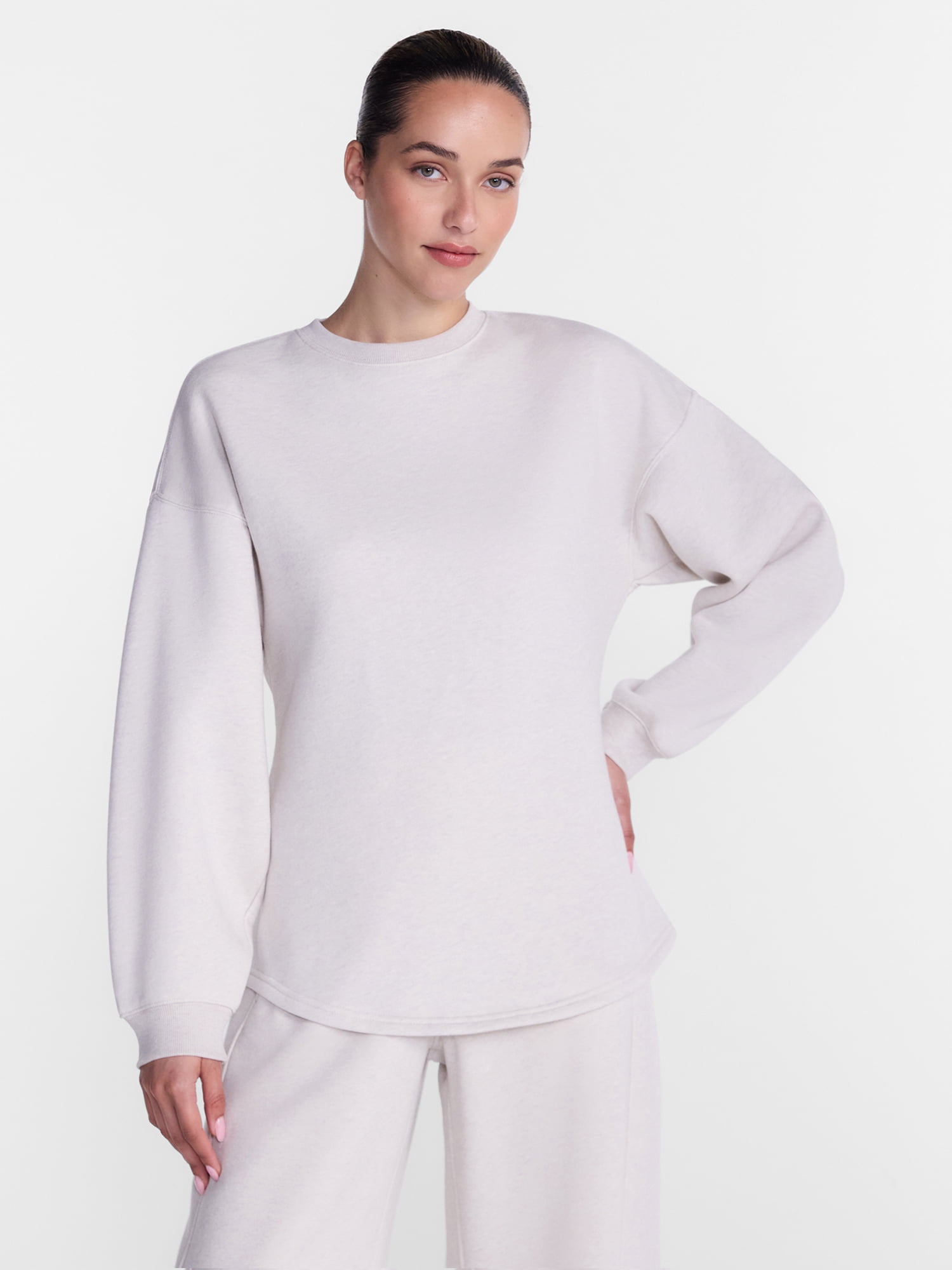 Athletic Works Women's and Women's Plus Cinched Fleece Sweatshirt, Sizes XS-4X