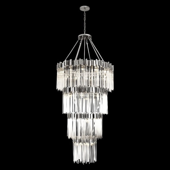309C30RN-Varaluz Lighting-Matrix - 30 Light 4-Tier Chandelier In Glam Style-95 Inches Tall and 40 Inches Wide-Black Finish