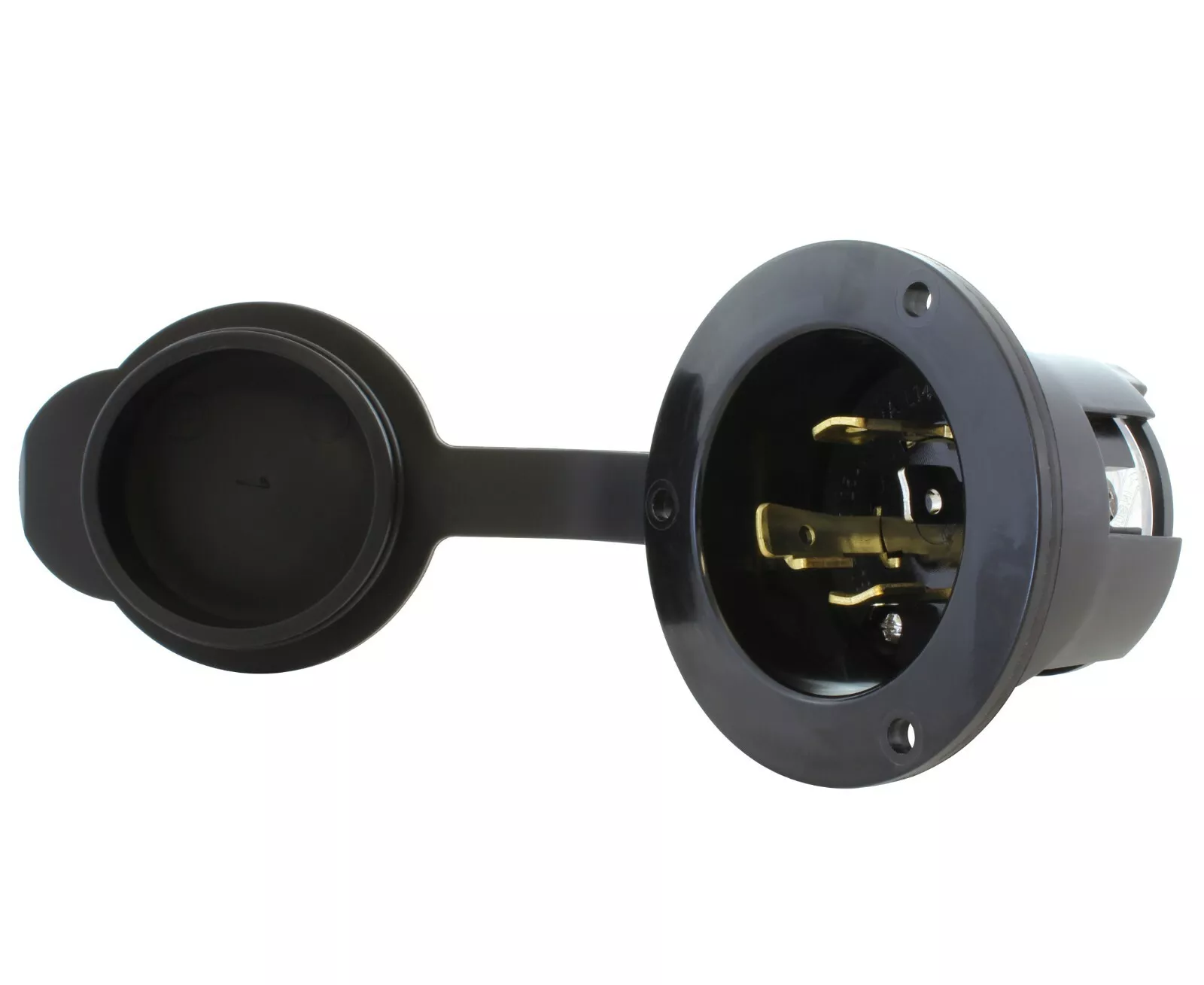 30A 125/250V NEMA L14-30P 4-Prong Locking Flanged Power Input Inlet ...