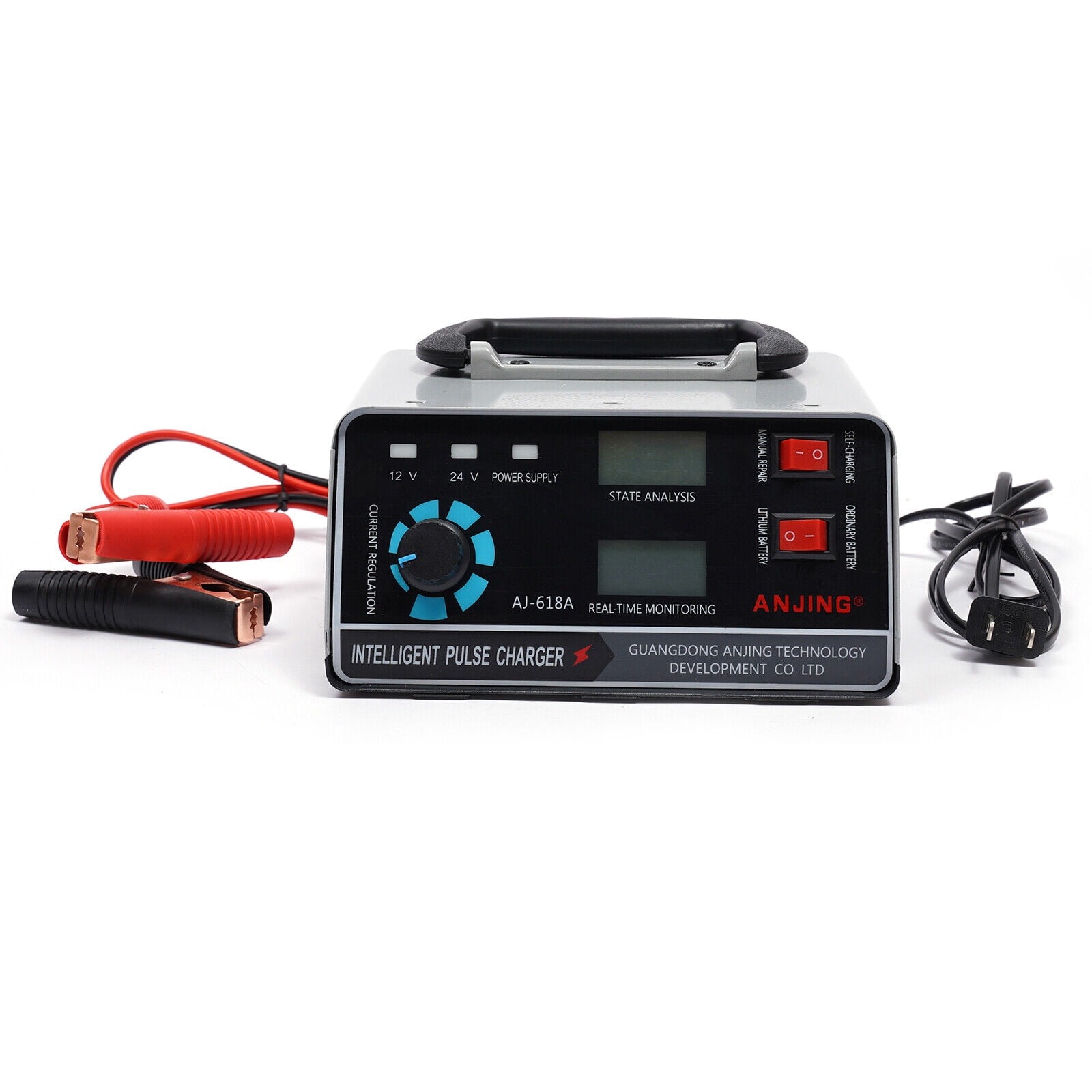 30A 12V/24V Car Battery Charger Heavy Duty Smart Automatic Pulse Repair Trickle