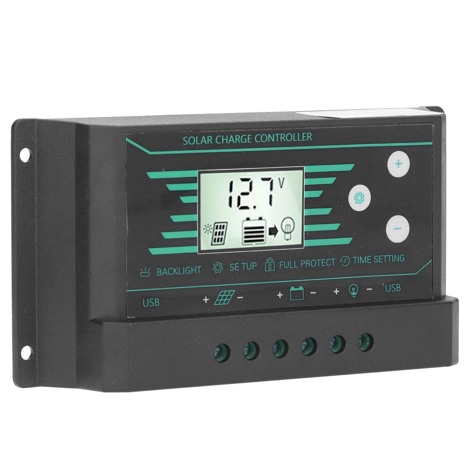 30A 12V/24V Solar Panel Charge Controller PWM Regulator with Dual USB ...