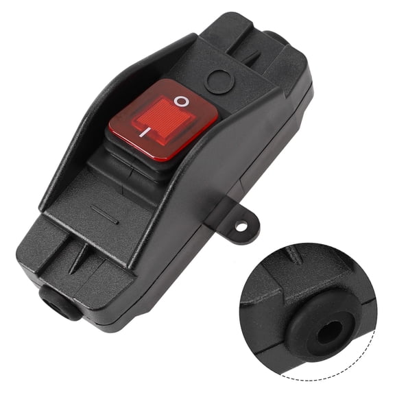 30A 220V IP65 On/Off Inline Cord Switch with Indicator Black