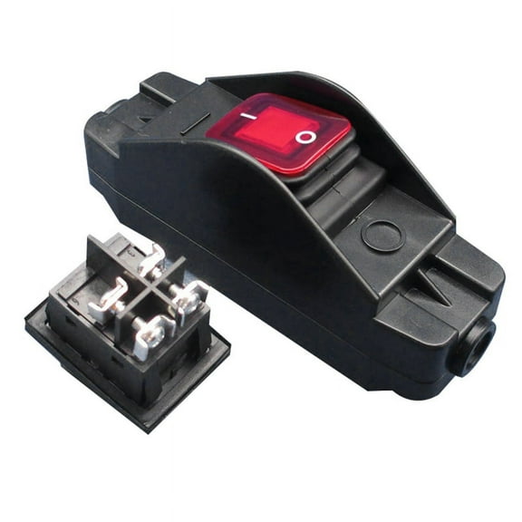 30A 220V JR-617 Waterproof Line Medium Switch Line Switch Flat Round Line Silver Contact Double Cut Dust-Proof Switch,1 * waterproof in line switch,Black