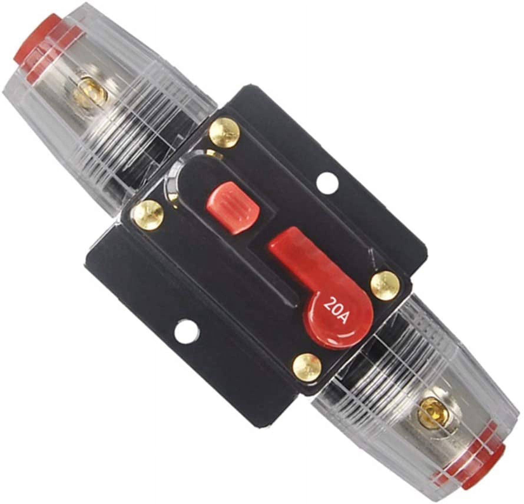 30A 40A 50A 60A 80A 100A 150A Audio Circuit Breaker Auto Car Stereo Inline Fuse Holders Inverter, Manual Reset 12V-24V DC for Automotive Marine Boat Audio System Protection