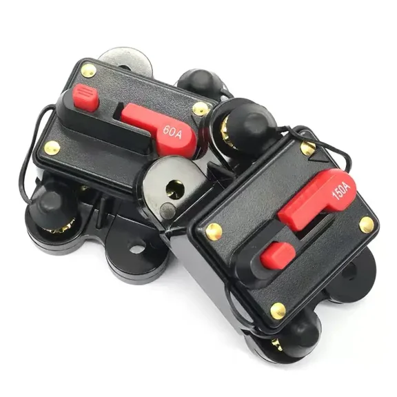 30A 50A 60A 80A 100A 125A 150A 200A 250A 300A 12V24V DC Home Solar System Circuit Breaker Car Audio Manual Reset Fuse Holder