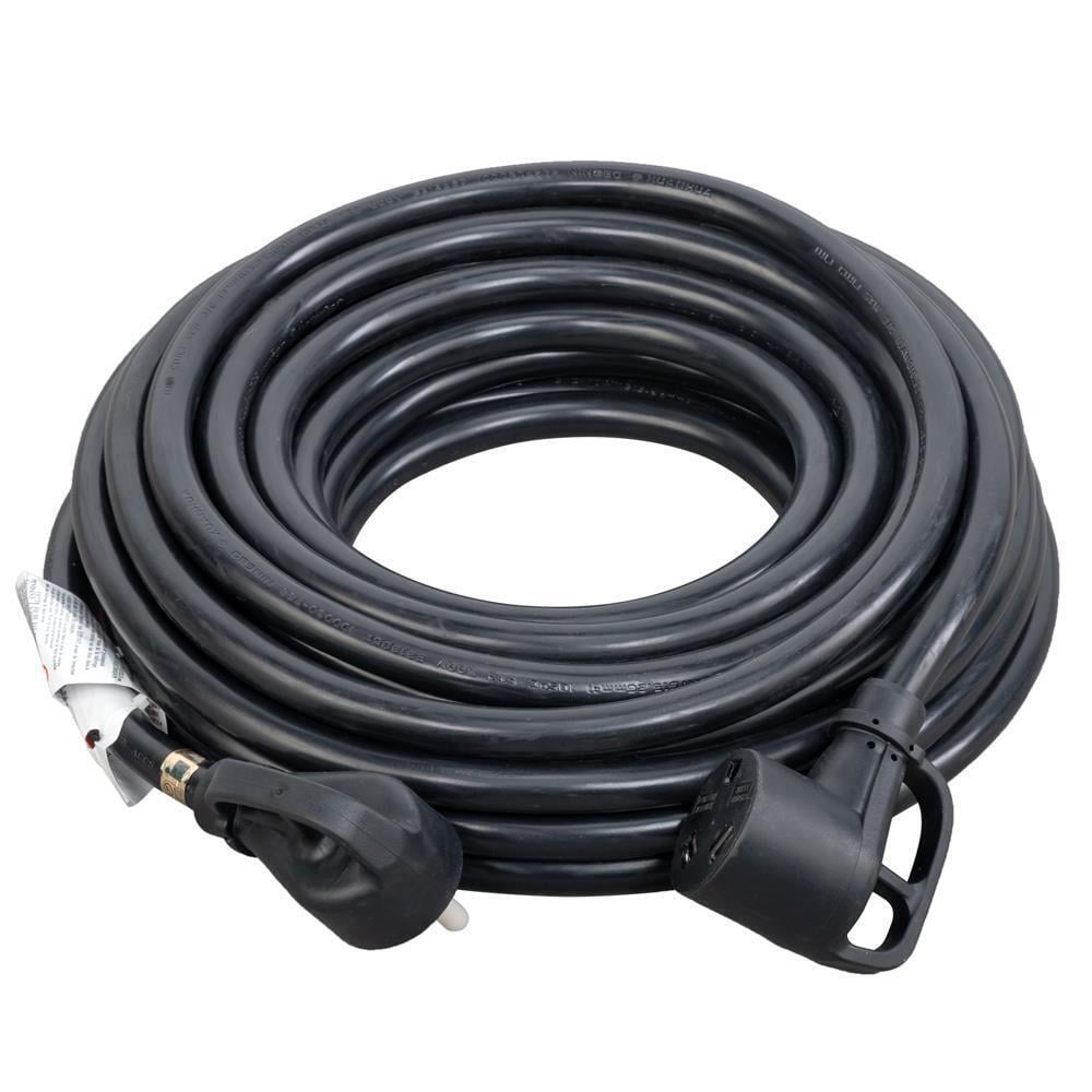 30A 50ft RV Extension Cord Rainproof Cable for Trailer Motorhome