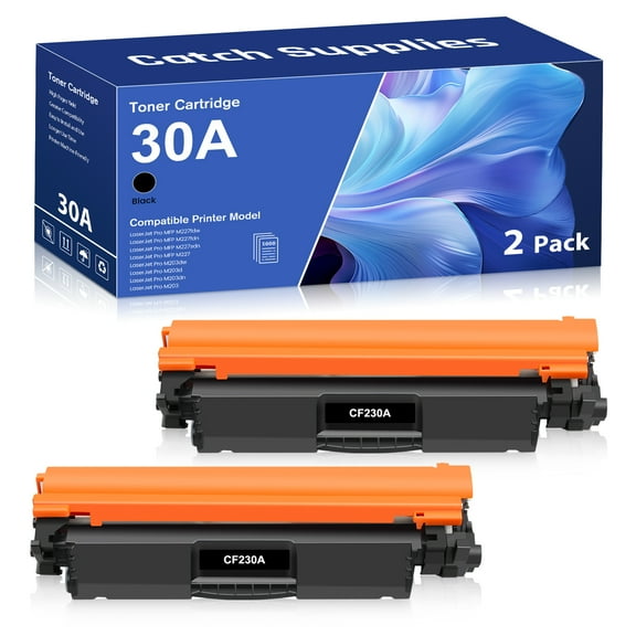 30A Black Toner Cartridge CF230A Replacement Compatible for HP 30A CF230A 30X CF230X with Pro MFP M227fdw M203dw M227fdn M203dn M227sdn M203d M227 M203 Series Printer (2-Pack)