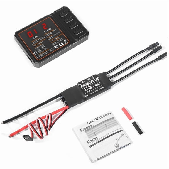 30A Brushless ESC 2-3S Lipo Support BEC Output with Programming Card for RC Car Boat Aircraft DIY Parts