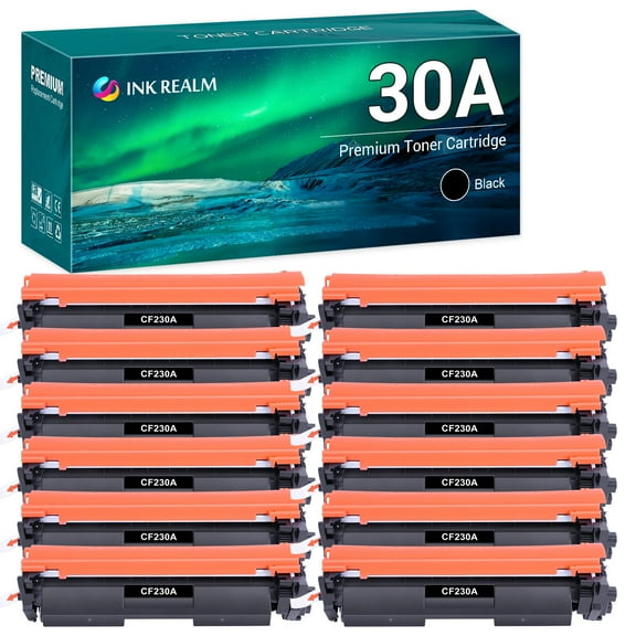 30A CF230A Compatible Toner Replacement for HP 30A CF230A Pro MFP M227fdw M203dw M227fdn M203dn M203d M227sdn M227 M203 Printer Ink (Black, 12-Pack)