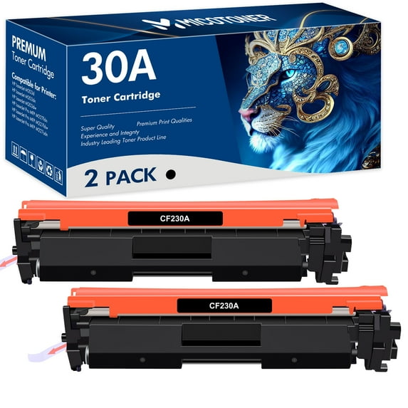 30A Black Toner Cartridge 2 Pack Compatible for HP CF230A 30A CF230X 30X HP Laserjet Pro M203dw MFP M227fdw M203dw M227fdn M203dn M227sdn M203d Printer Ink