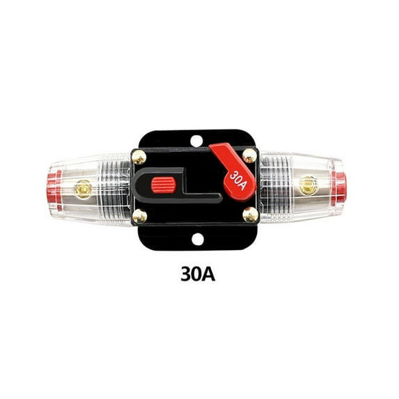 30A Car Automatic Circuit Breaker Switch Unbranded Reset Fuse Inverter for Car Audio System Protection 12V-24V DC